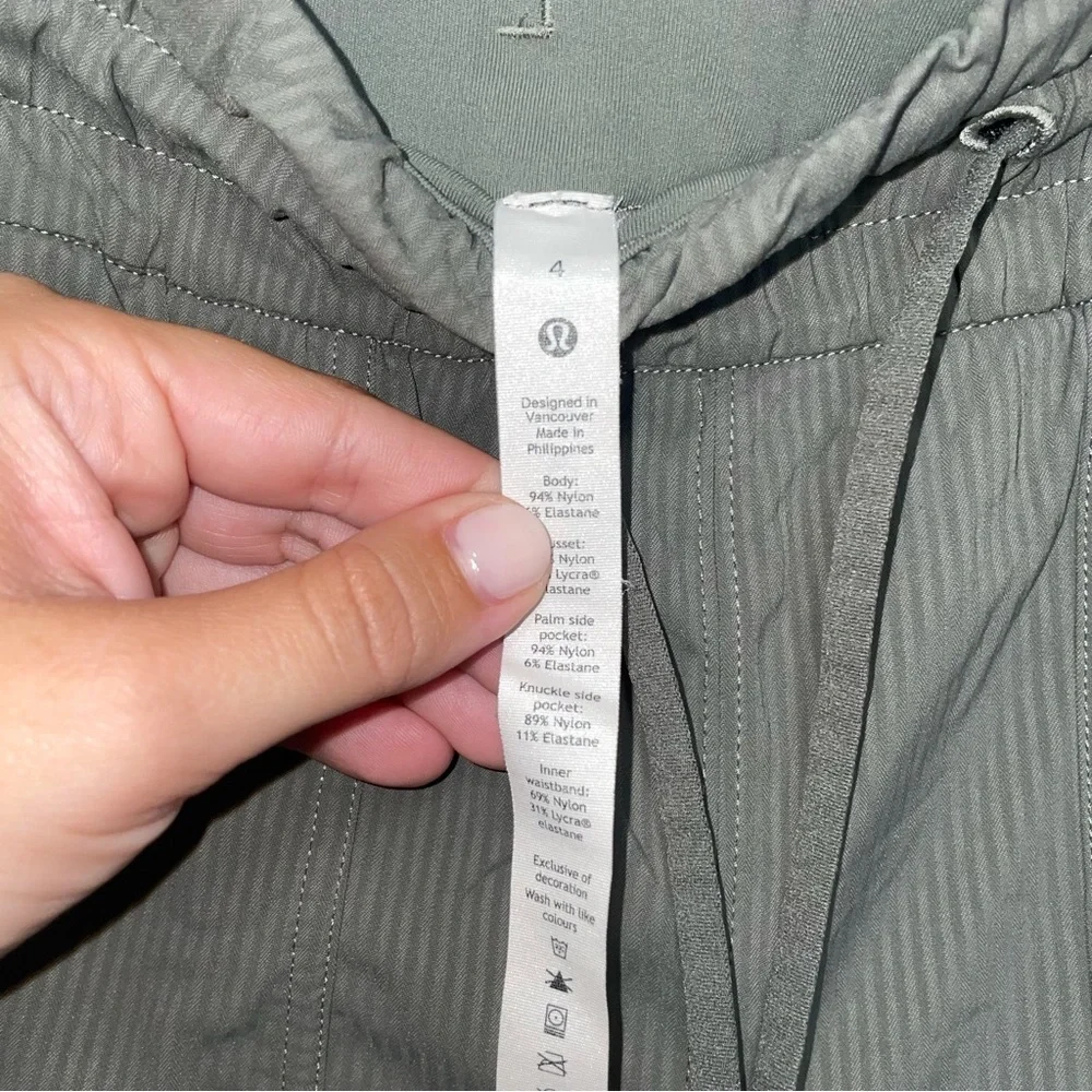 Lululemon Beyond the Studio Crop Grey Sage Green Size 4